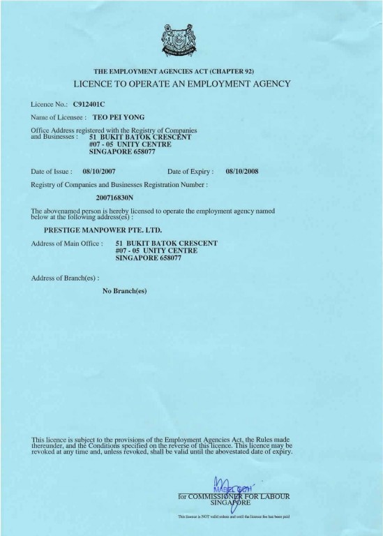 Mom singapore WP Online for Business and Employment Agency Users